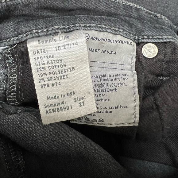 AG Adriano Goldschmied The Legging Super Skinny Black Denim Jeans Stretch 27 - Picture 9 of 10